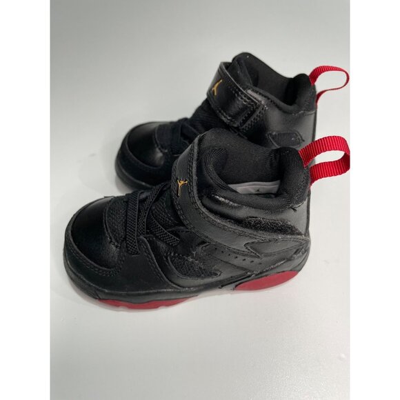 Nike Jordan Flight Club ‘91 Black Red Unisex Toddler shoe Size 4C Sneakers - Picture 2 of 5